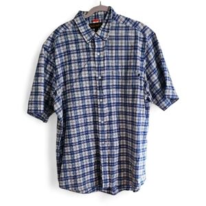 Timberland Men's Plaid Button Down Shirt – Size XXL – Blue & White